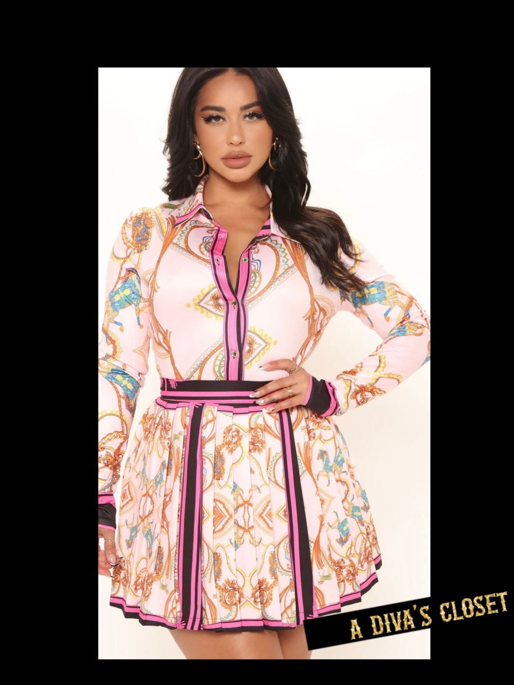 Faye Pleated Mini Skirt Set